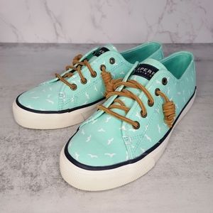 NWOT Sperry Top-Sider Seagull Low Top Sneakers, Size 7, Mint, Tiffany Blue